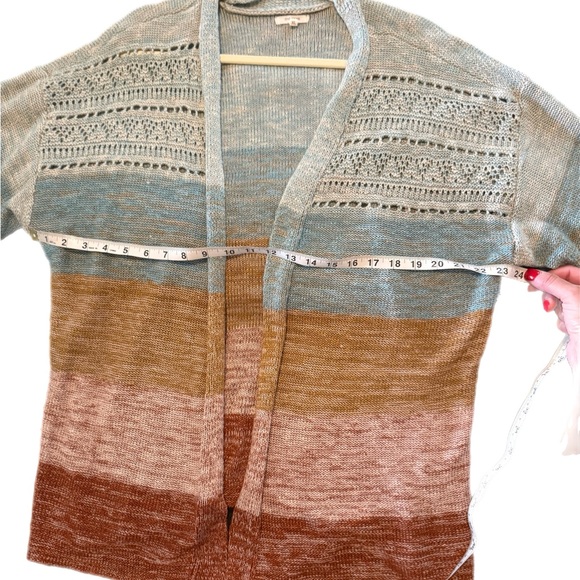 Maurices Blue and Brown Striped Cardigan - Picture 9 of 12